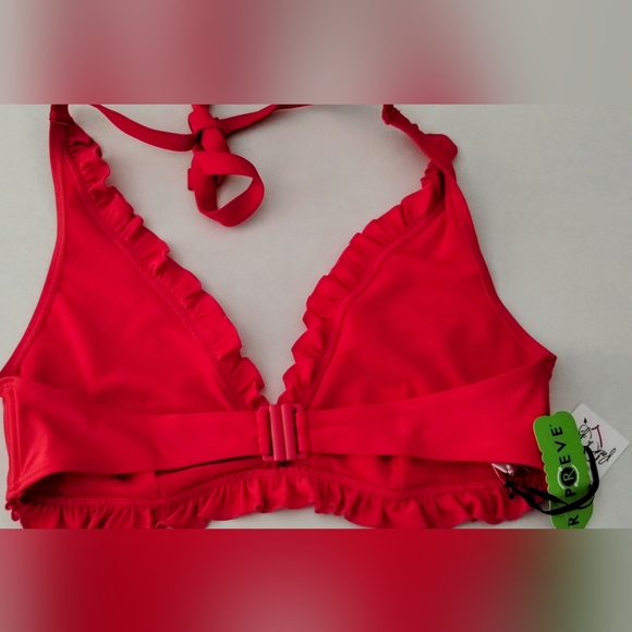 Red Ruffled Bikini Top - Picture 3 of 4